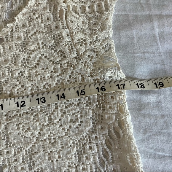 Calypso St. Barth Cream Lace Cap Sleeve Cotton Blend Redortwear Blouse Sz Sm EUC - Picture 8 of 13